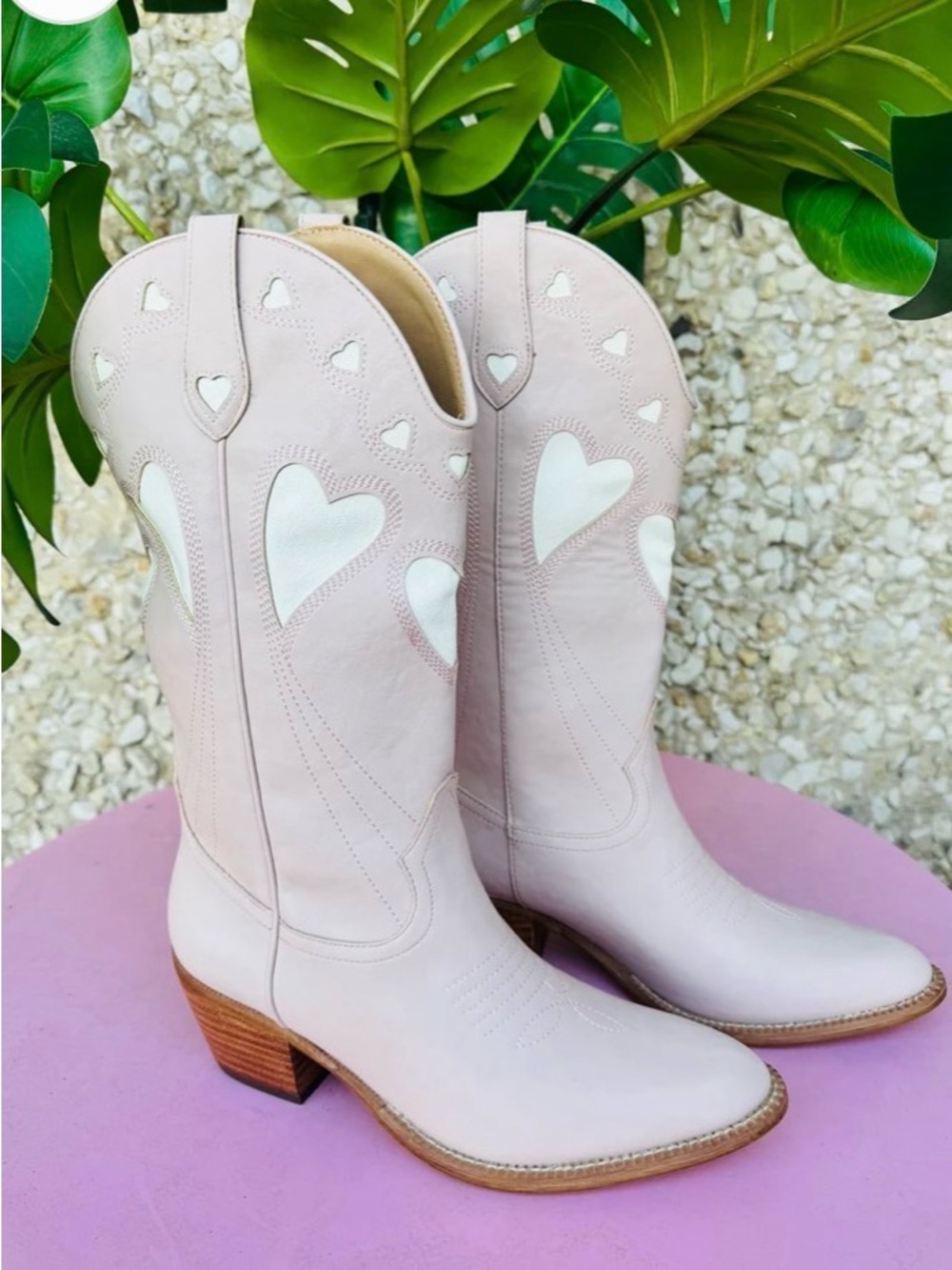 Mi.iM Pale Pink Heart Western Boots